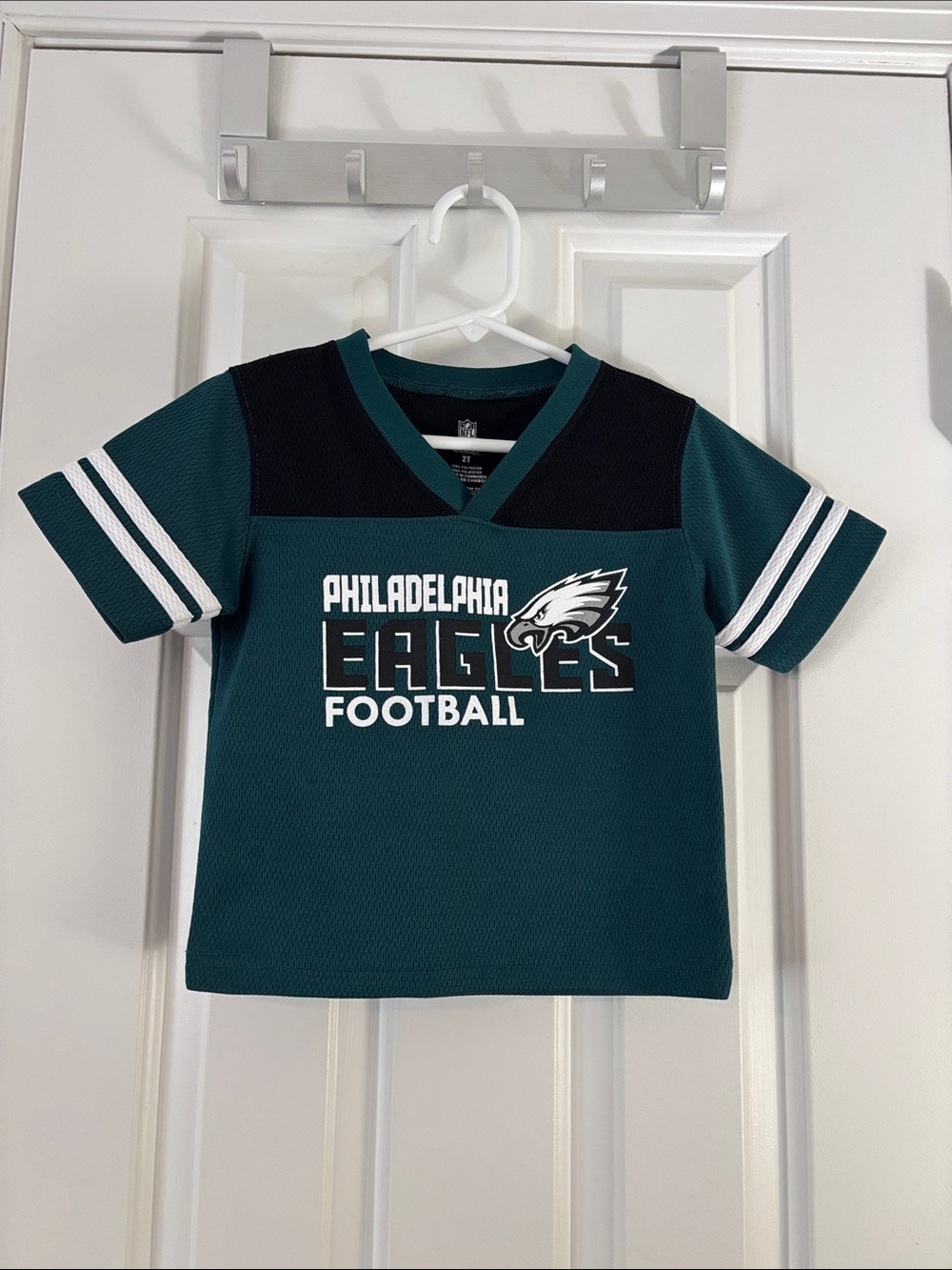 NFL Philadelphia Eagles Youth Teal and Black Football Tee with White Accents